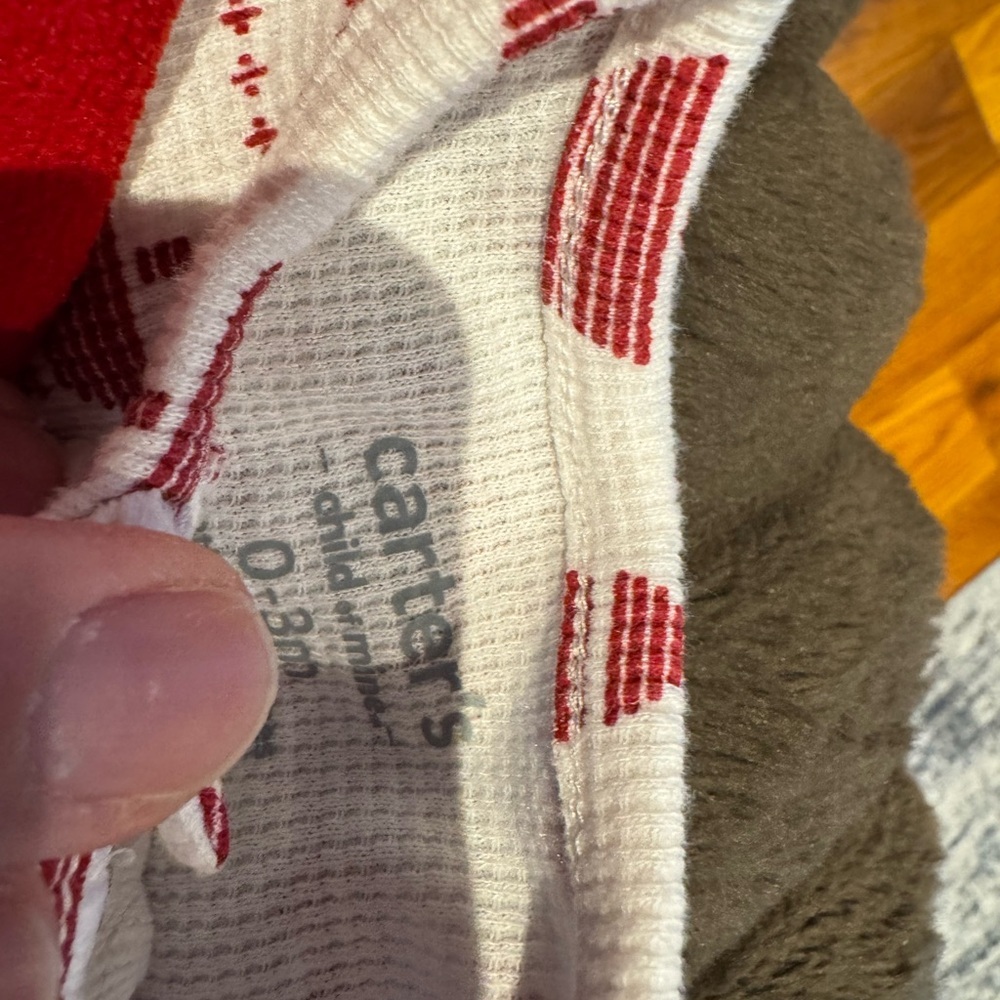 Child of Mine Red and White Holiday Onesies - Picture 5 of 7